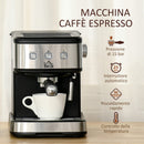 Macchina da Caffè e Cappuccino 850W 15 Bar 35.5x21x29 cm Nero e Argento-4