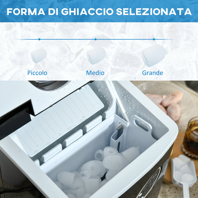 Macchina del Ghiaccio 3,2 Litri 9 Cubetti Dimensione Regolabili in Plastica  Nera – acquista su Giordano Shop