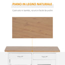 Carrello da Cucina con Cassetti e 2 Cesti in Legno di Pino Bianco 70x37x85 cm -7