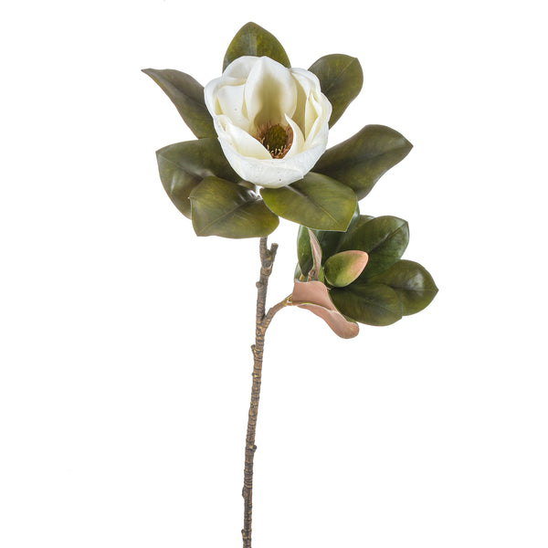 Set 2 Magnolia con 2 Fiori Artificiali Altezza 83 cm Bianco online