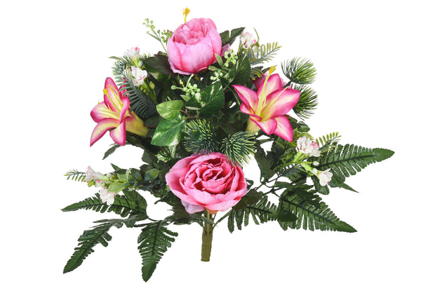 Set 2 Bouquet Artificiale con Peonie Altezza 51 cm Rosa acquista