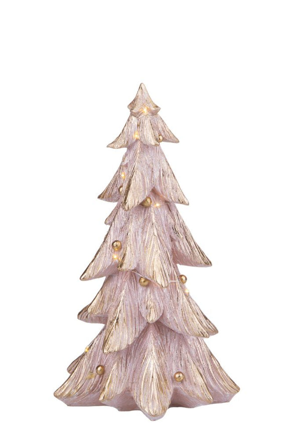 Mini Albero di Natale Decorativo con Led 29,5 cm Bianco Oro sconto