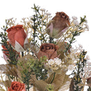 2 Bouquet Artificiali con 9 Bocci di Rosa Romantica Altezza 40 cm Marrone/Ciliegia/Bordeaux-3