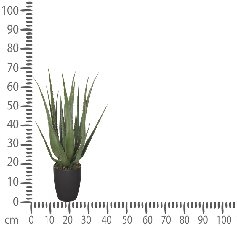 Aloe Artificiale con Vaso, 24 Foglie Altezza 70 cm Verde-3