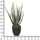 Aloe Artificiale con Vaso, 17 Foglie Altezza 55 cm Verde-3