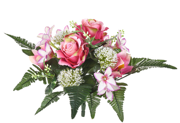 prezzo Set 4 Bouquet Artificiale con Cymbidium Altezza 33 cm Rosa