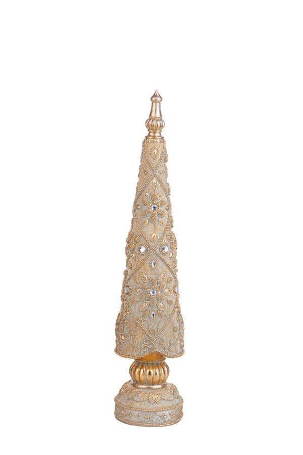 prezzo Mini Albero di Natale Decorativo 46 cm Cono con Diamanti Oro