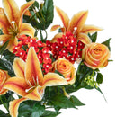 Bouquet Artificiale Lilium/achillea 50 cm Giallo-2