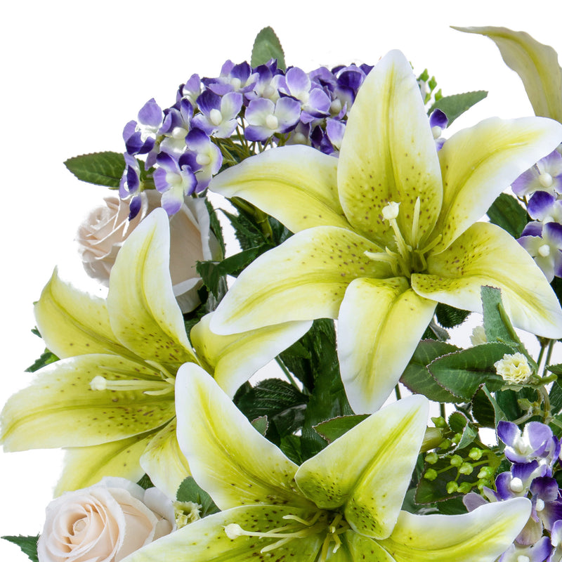Bouquet Artificiale Lilium/achillea 50 cm Beige-2
