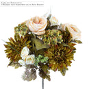 Bouquet Artificiale Composta da Rose e Dalie Altezza 34 cm Marrone-1