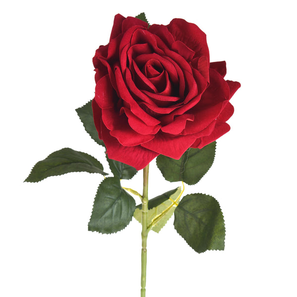 prezzo Set 8 Rose Artificiali in Velluto Altezza 75 cm Rosso