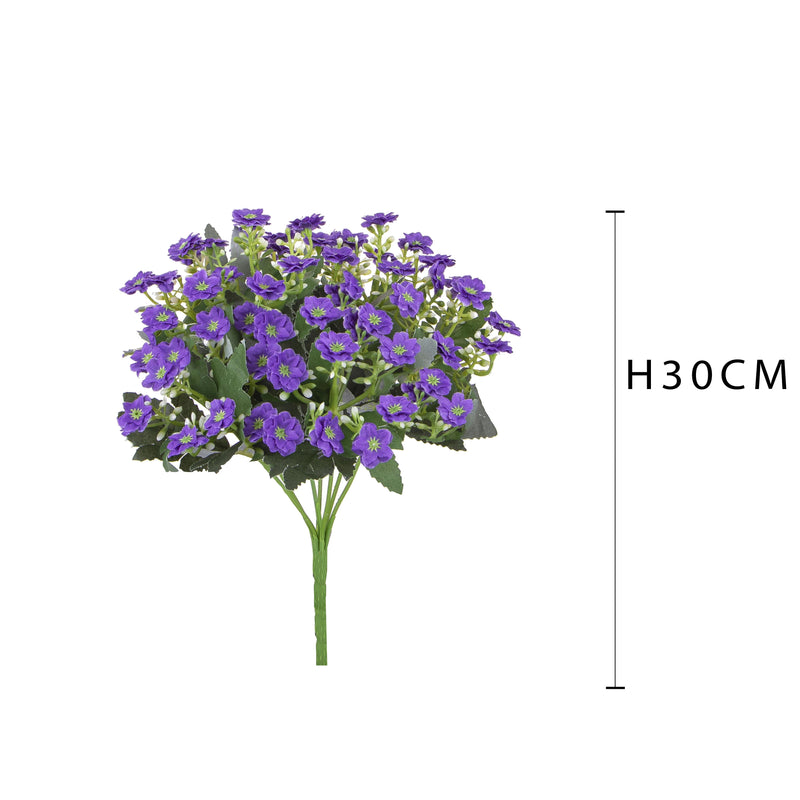 3 Bouquet Artificiale di Mini Calanchoe Altezza 30 cm Viola-2