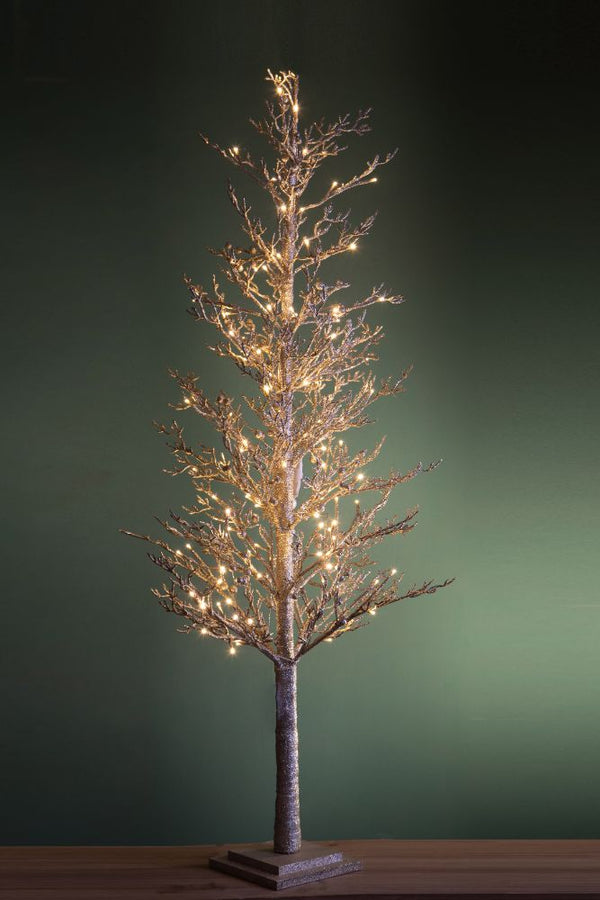 acquista Mini Albero di Natale Decorativo Larice con Led 150 cm in Plastica Champagne