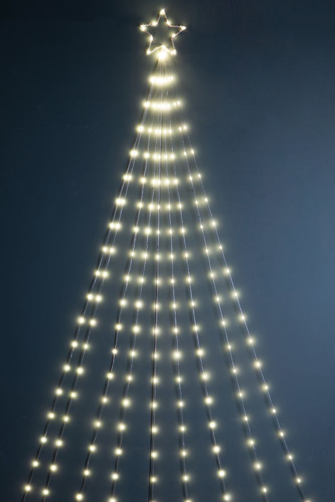 Albero di Natale Composizione Led 240 cm 8 Giochi di Luce da Esterno in Vetro e Plastica-1