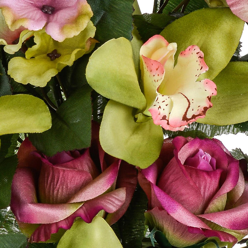 Fiori artificiali cimitero con vaso, bouquet di rose artificiali per lapidi  cimitero, set di 2 : : Casa e cucina