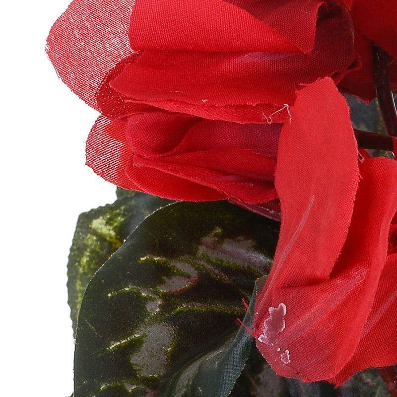 Mazzolino di Ciclamini Artificiali Composto da 22 Fori Altezza 32 cm Rosso-3