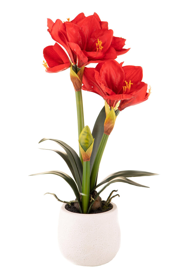 Amaryllis Artificiale con Vaso Altezza 64 cm Rosso online