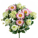 Bouquet Artificiale Rose/Gerbera per 16 Fiori Verde-1