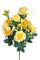 Set 2 Bouquet Artificiale Composto da 14 Fiori Artificiali di Rose e Orchidee Altezza 56 cm Giallo