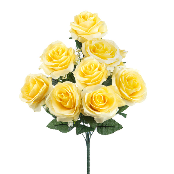 Set 3 Bouquet Artificiale con 9 Rose Altezza 43,5 cm Giallo online