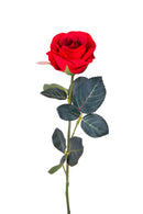 6 Rose Artificiali Semi Aperta Altezza 37 cm Rosso-1