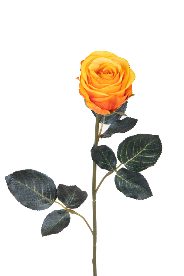 online Set 8 Rose Artificiali Semi Aperta Altezza 37 cm Arancio