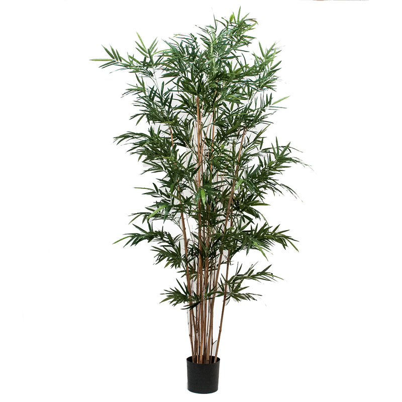 Bamboo Royal Artificiale a 7 Diramazioni con Vaso Altezza 210 cm Verde-1