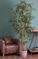 Bamboo Royal Artificiale a 7 Diramazioni con Vaso Altezza 210 cm Verde-6