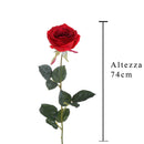 4 Rose Artificiali Aperta Altezza 74 cm Rosso-2
