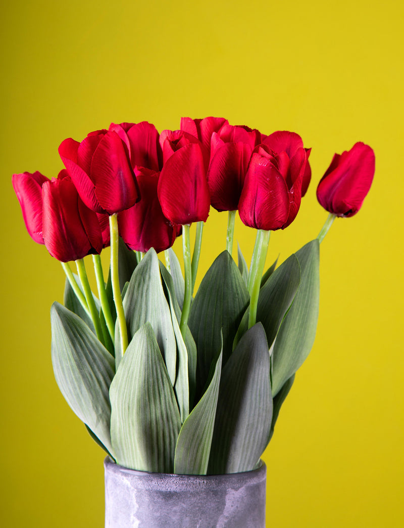 Set 6 Tulipani Artificiali con Foglie Altezza 67 cm Rosso – acquista su  Giordano Shop