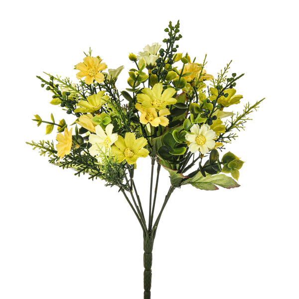 prezzo Set 6 Mini Bouquet Artificiali con Margherite Altezza 35 cm Giallo