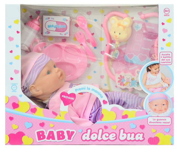 Bambola Bebè Dolce Bua con accessori Rosa sconto