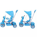 Triciclo a Spinta Seggiolino Reversibile per Bambini Kids Joy Scooter Boy Blu-2