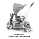 Triciclo a Spinta Seggiolino Reversibile per Bambini Kids Joy Scooter Girl Rosa-4