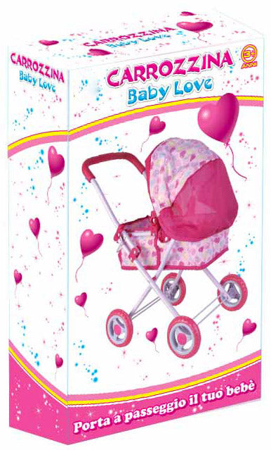 Carrozzina per Bambole 60x43x30 cm Kids Joy Baby Love Rosa-2