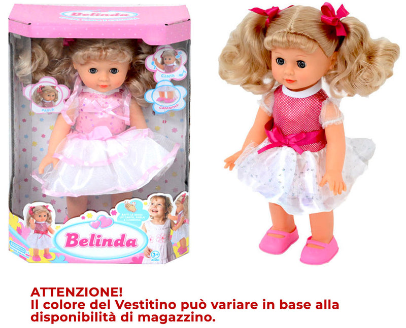 Bambola 30 cm che Parla Canta Cammina Kids Joy Belinda-2