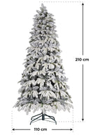 Albero di Natale Artificiale Innevato 210 cm 63 Rami Cipresso Verde-2