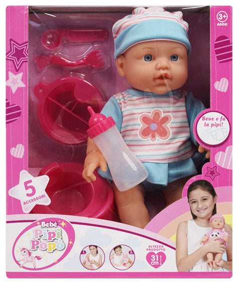 Bambola Bebè Pipì Popò H31 cm con Suoni e Accessori Azzurro acquista