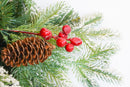 Albero di Natale Artificiale Innevato 210 cm 62 Rami con Pigne e Bacche Pino delle Murge Verde-3