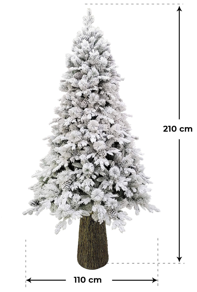 Albero di Natale SLIM FIT Innevato 210 cm