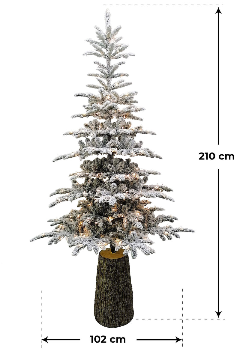 Albero di Natale innevato slim Royal 240 cm