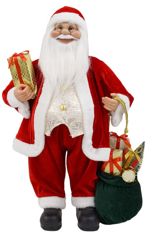 prezzo Pupazzo Babbo Natale H60 cm con Sacco e Pacco Regalo Rosso