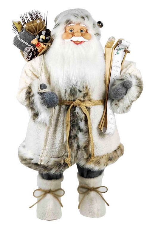 online Pupazzo Babbo Natale H60 cm con Vestiti in Tessuto Bianco