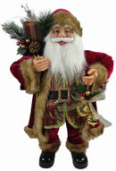Pupazzo Babbo Natale H60 cm con Vestiti in Tessuto Rosso-1