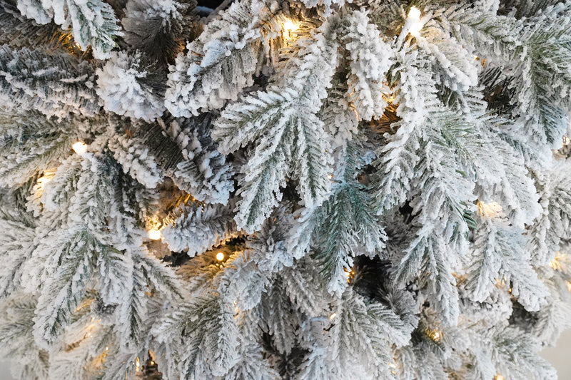 Palla di neve 100 mm, con albero illuminato nella foresta