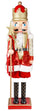 Soldato Schiaccianoci Natalizio H110 cm in Plastica con Payettes Melodia e Movimento Elettronico Rosso