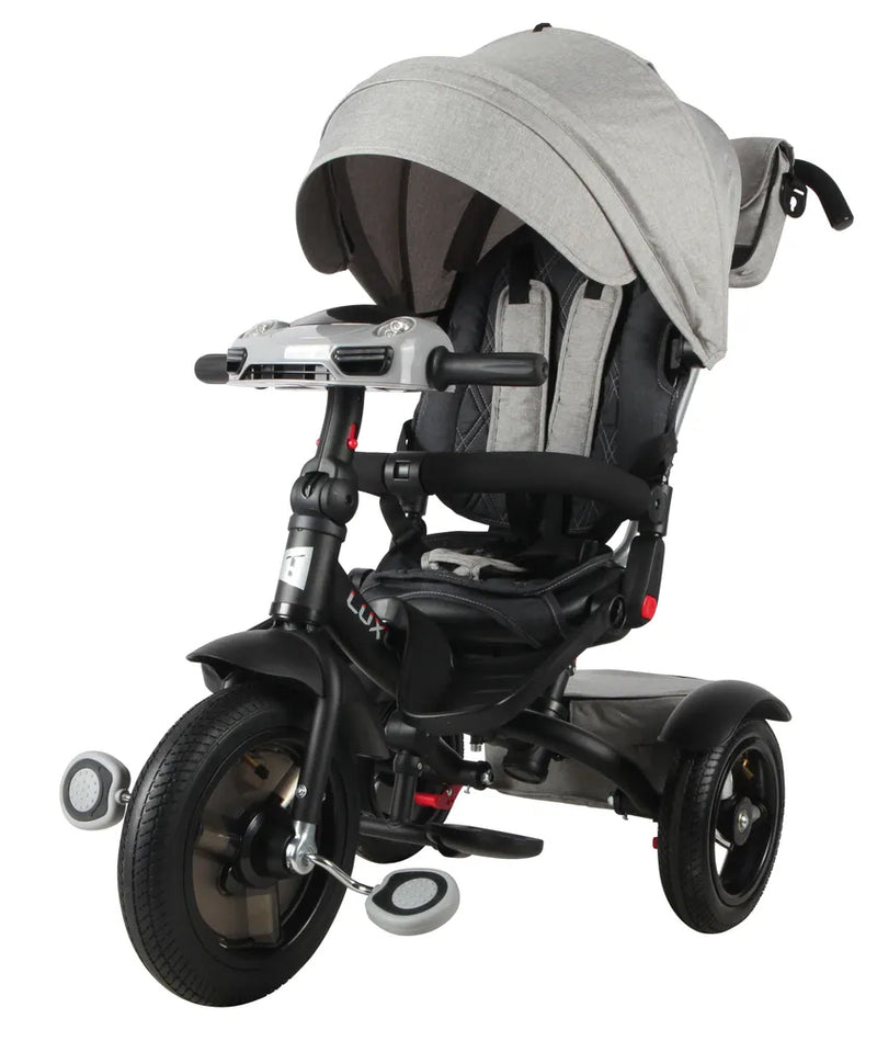 Triciclo Passeggino per Bambini 95x52x105 cm con Seggiolino Reversibile Jolly Grigio-1
