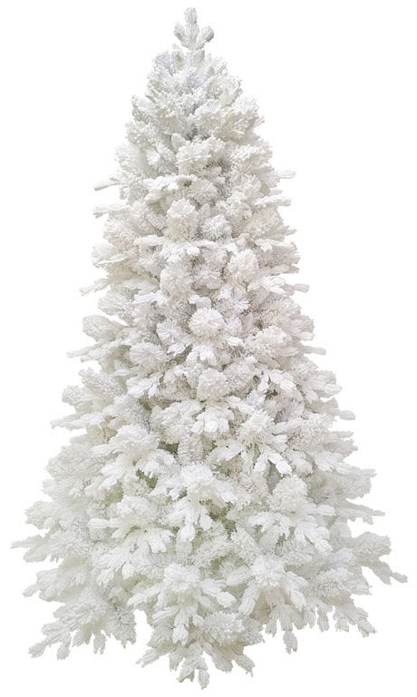Albero di Natale Artificiale 240 cm 73 Rami  Bianco Floccato del Gargano acquista