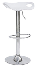 Sgabello con Alzata a Gas Seduta Girevole in Polipropilene Bianco-1