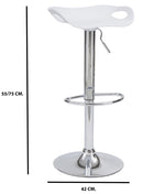 Sgabello con Alzata a Gas Seduta Girevole in Polipropilene Bianco-5